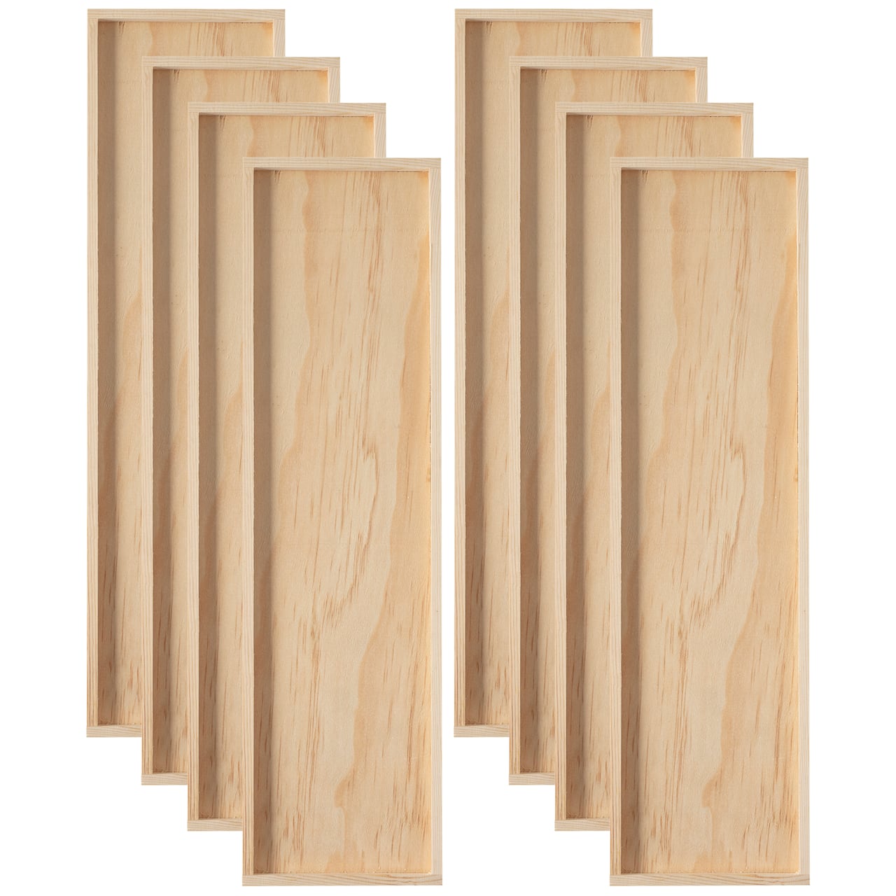 8 Pack: 18" x 5" Wood Rectangle Wall Plaque by Make Market®